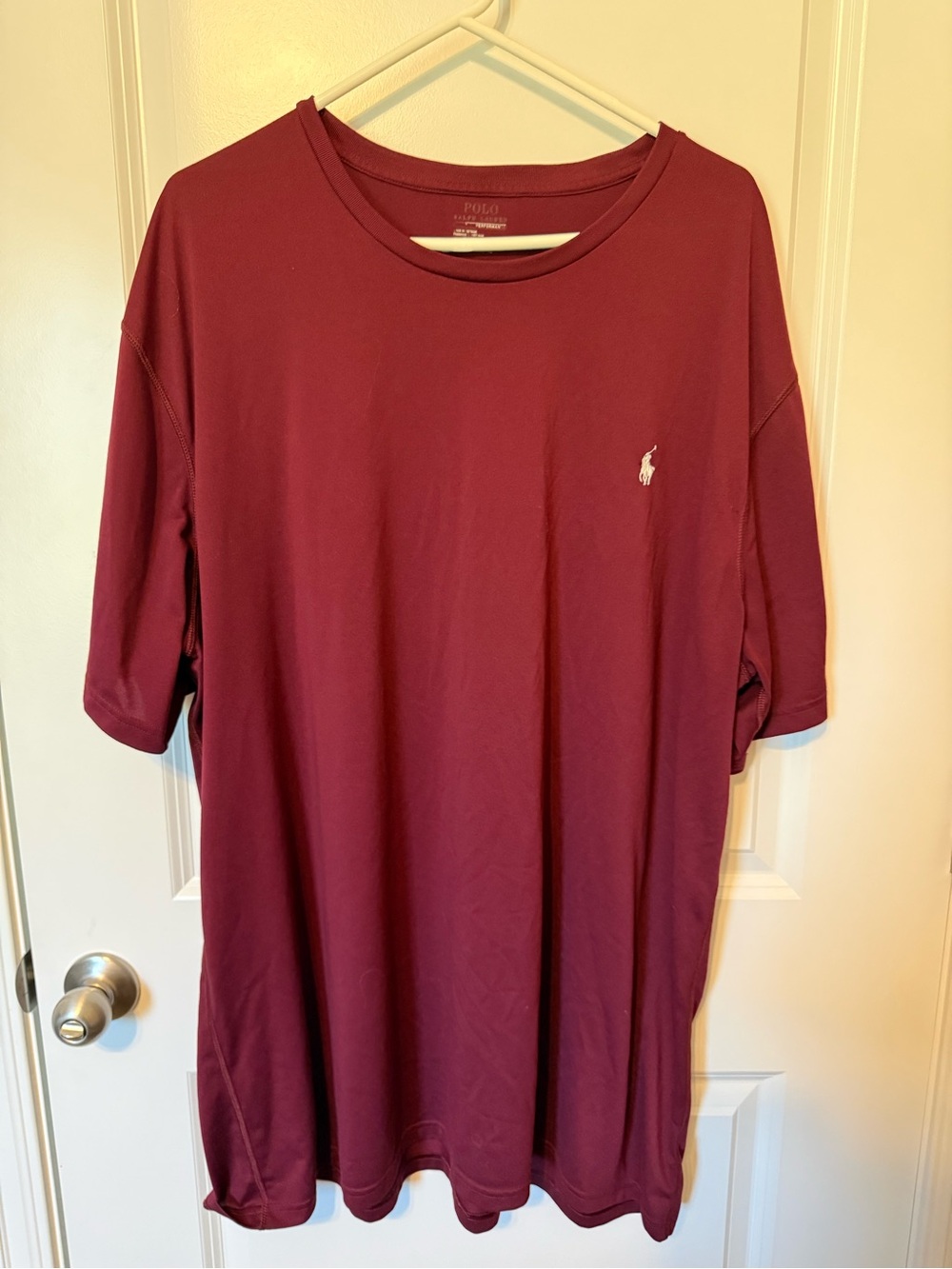 Polo by Ralph Lauren Men's Short-Sleeve Tee in Burgundy with Pony Logo